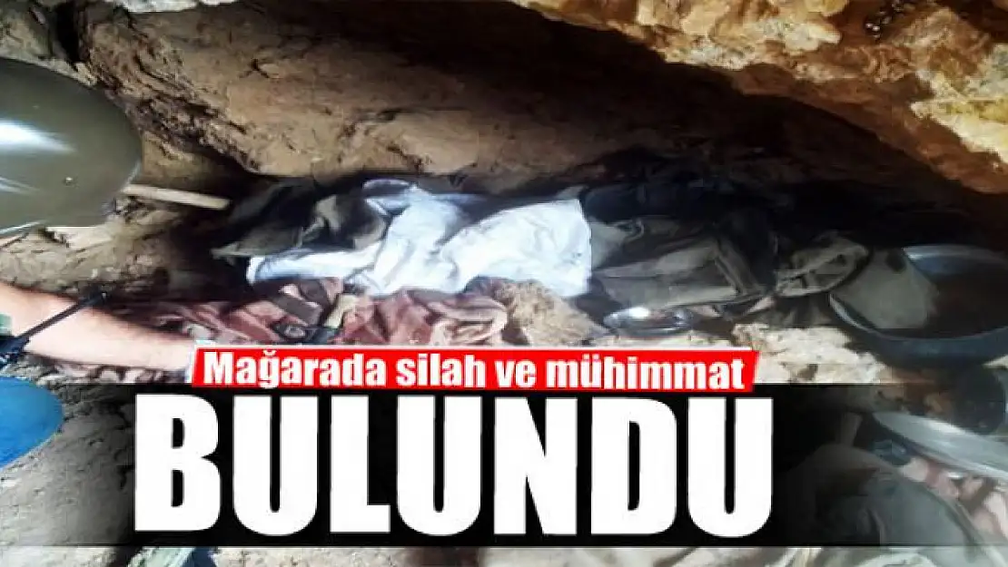 Van'da teröristin gösterdiği mağarada silah ve mühimmat bulundu