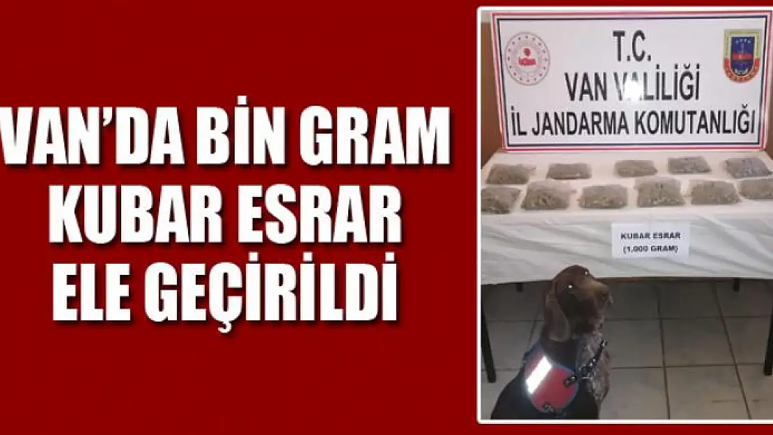 Van'da bin gram kubar esrar ele geçirildi