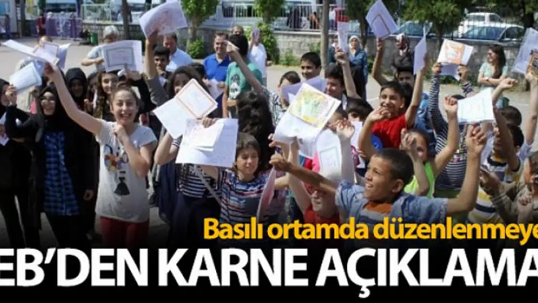 MEB'den karne açıklaması