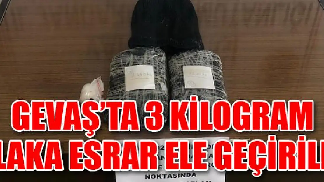 Gevaş'ta 3 kilogram plaka esrar ele geçirildi