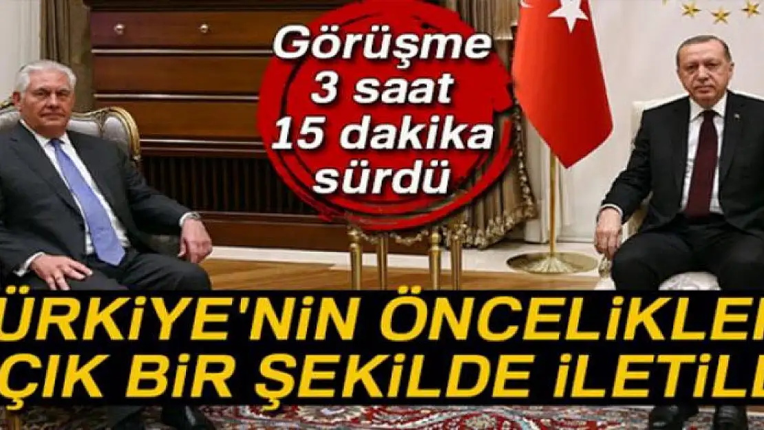 Cumhurbaşkanı Erdoğan-Tillerson görüşmesi 3 saat 15 dakika sürdü