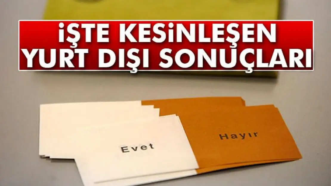 İşte kesinleşen yurt dışı sonuçları