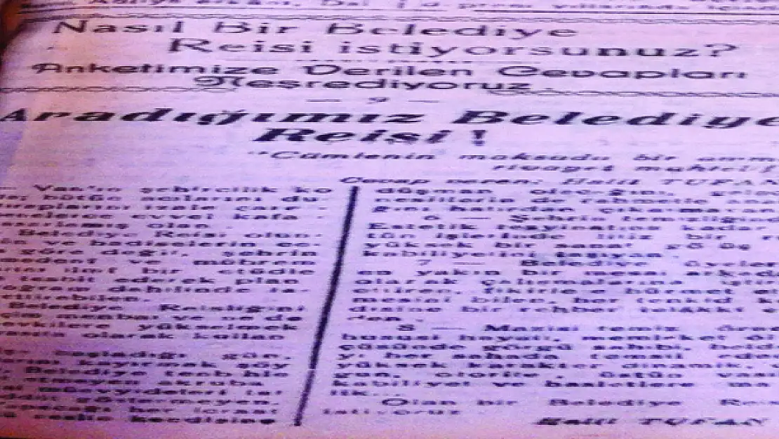 VANSESİ 63 YIL ÖNCE ARZULANAN BELEDİYE BAŞKANI İSTİYOR
