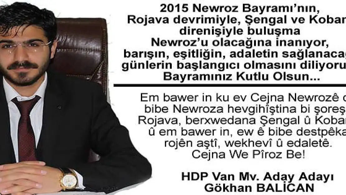 Gökhan Balican Newruz Bayramı Mesajı