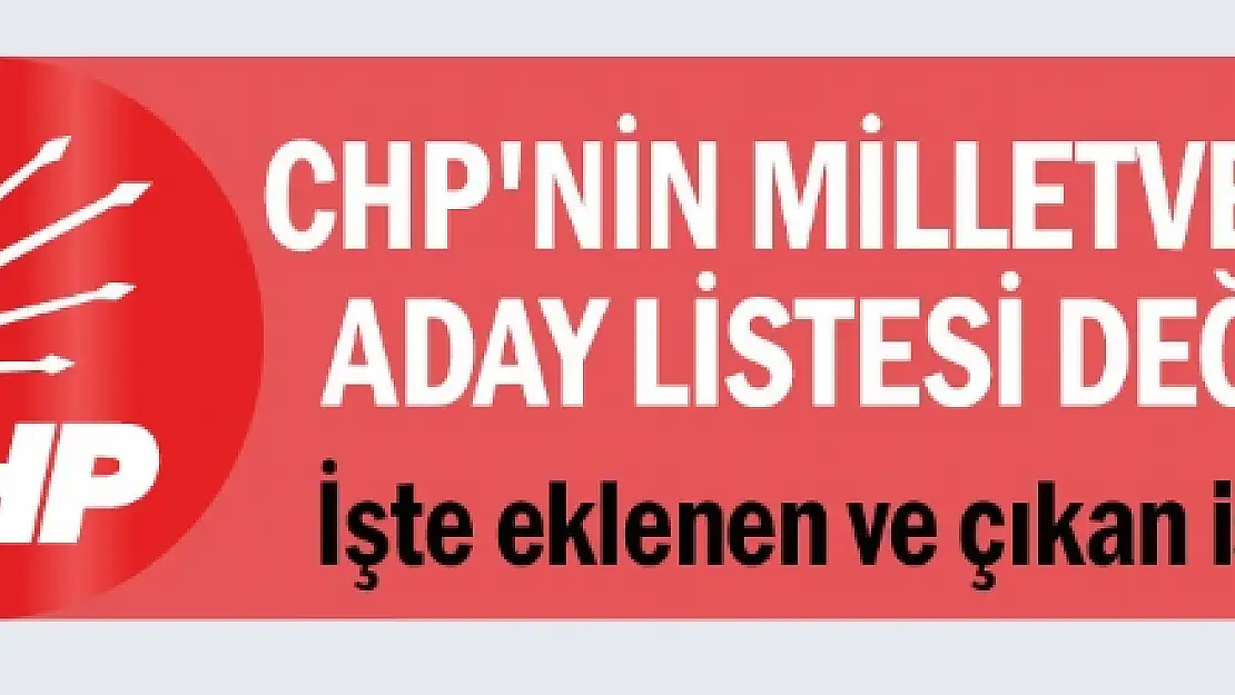 CHP'nin milletvekili aday listesi değişti