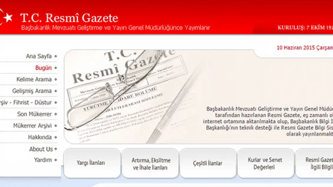 Hükümetin istifası Resmi Gazetede