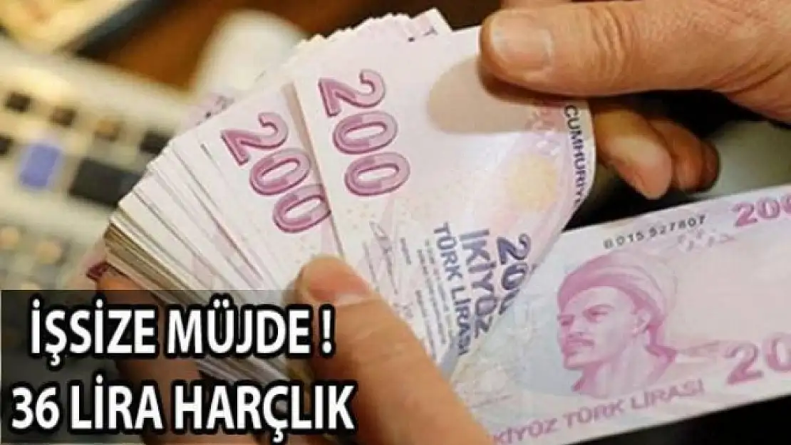 İşsize Müjde 36 Lira Harçlık!!!