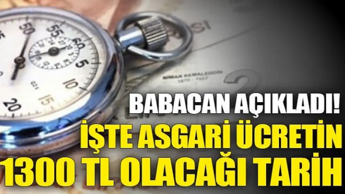 Babacan, 1.300 liralık asgari ücretin tarihini açıkladı