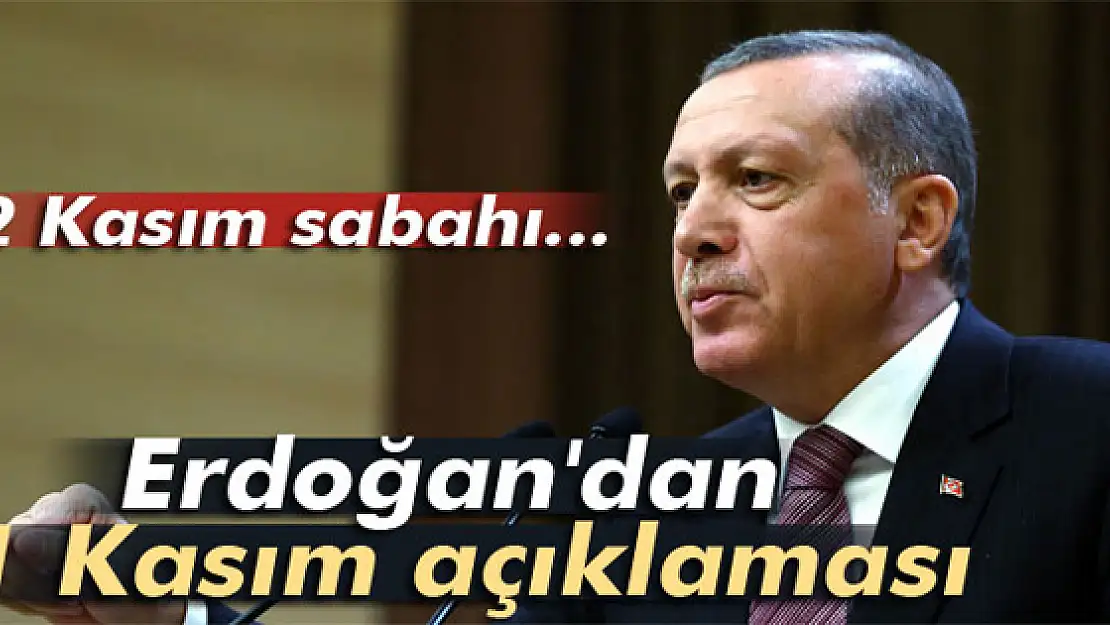 Cumhurbaşkanı Erdoğan'dan 1 Kasım açıklaması