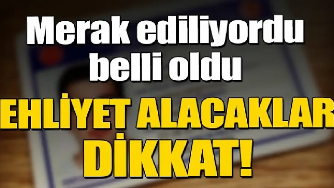 Ehliyet için istenecek belgeler belli oldu