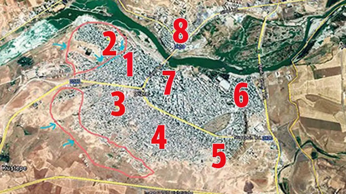 Cizre'nin hendek haritası