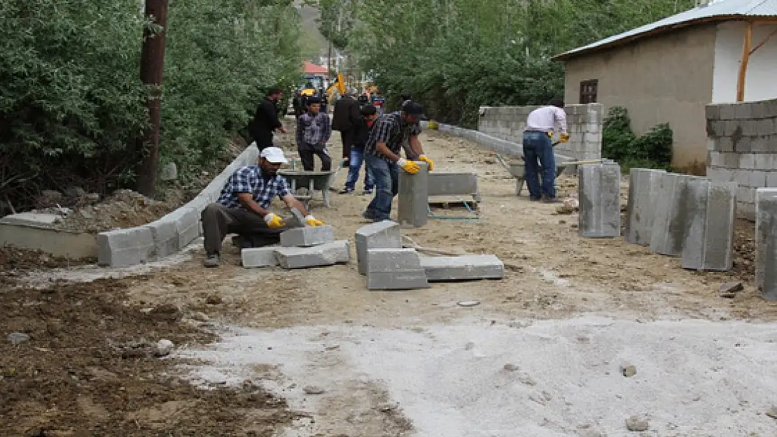 Başkale Belediyesi Parke Taşı Çalışması Başlattı