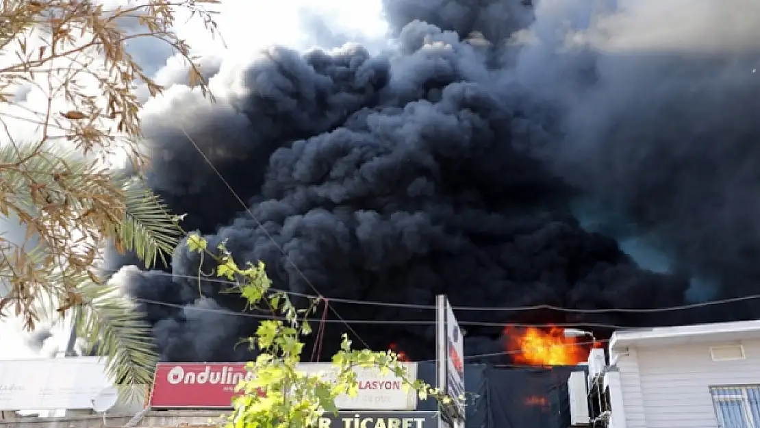 Antalyada korkutan yangın! 10 işyeri kül oldu