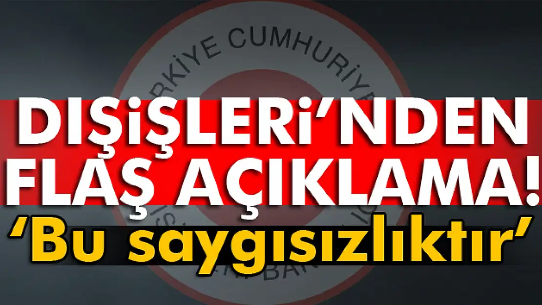 Dışişleri Bakanlığı Avrupa Parlamentosunu kınadı