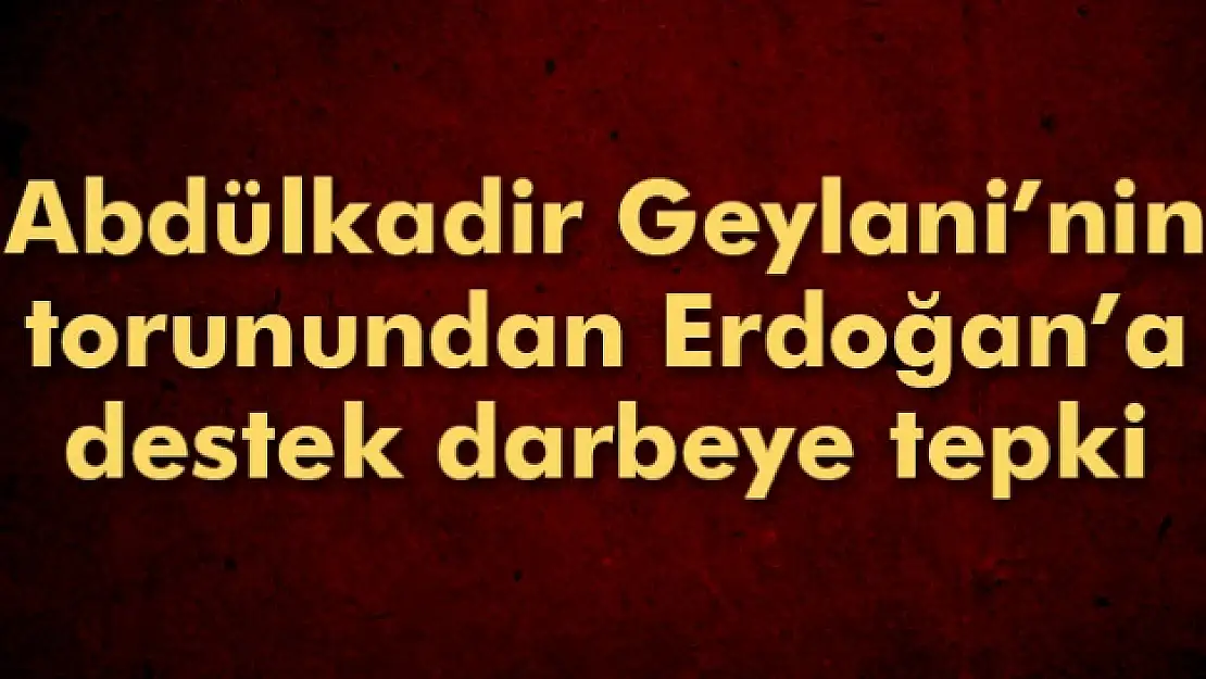 Abdülkadir Geylani'nin torunundan Erdoğan'a destek darbeye tepki