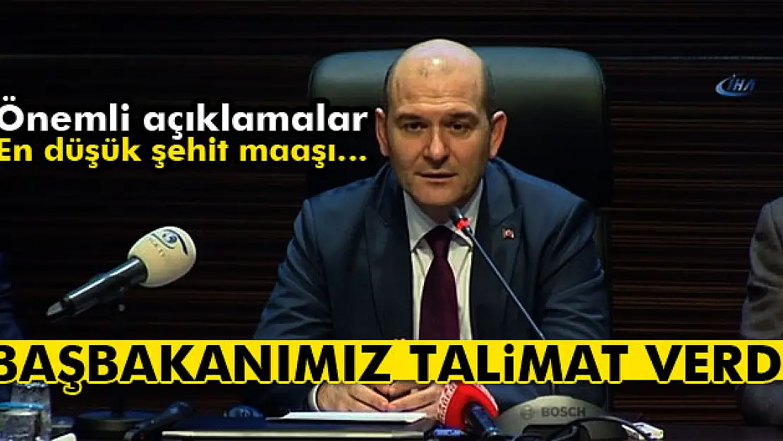 Soylu: Başbakanımız talimat verdi