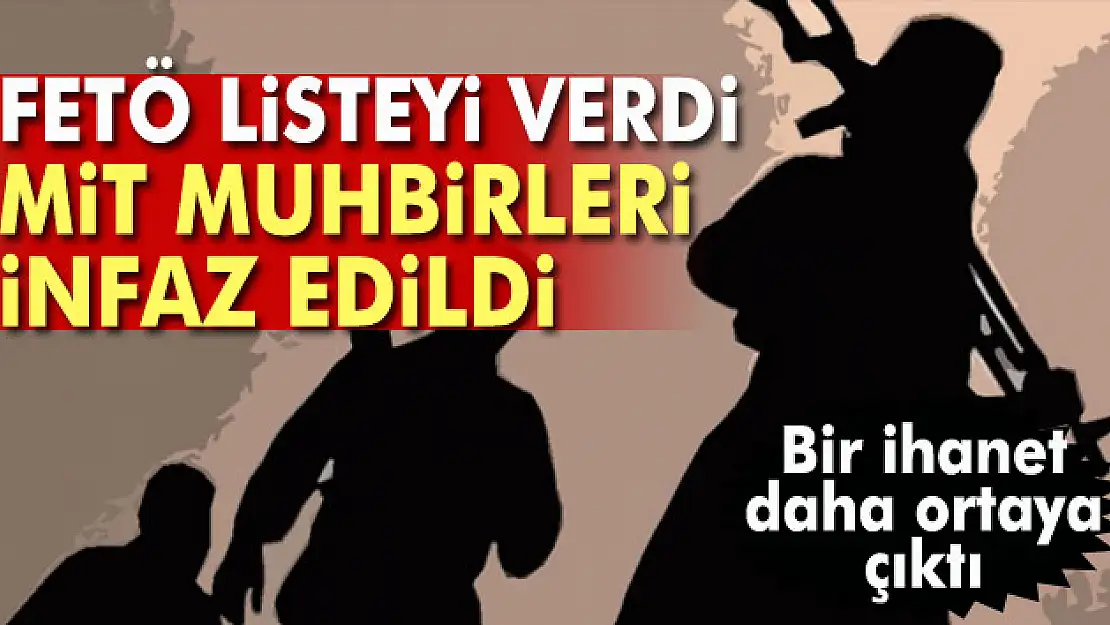 FETÖ listeyi verdi, MİT muhbirleri infaz edildi