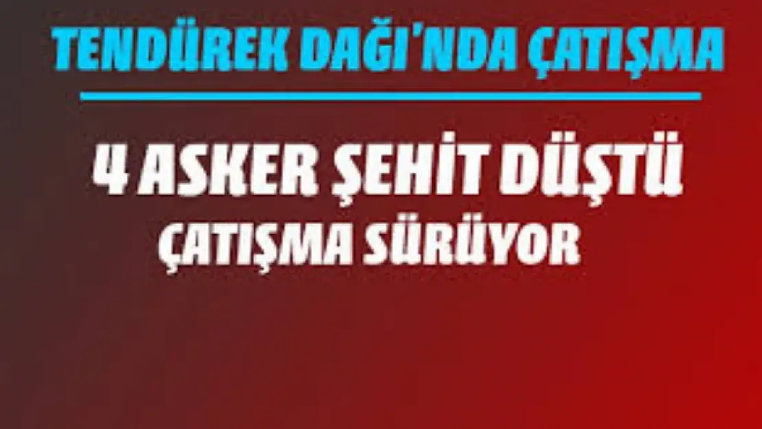 Tendürek Dağı'nda çatışma: 4 şehit