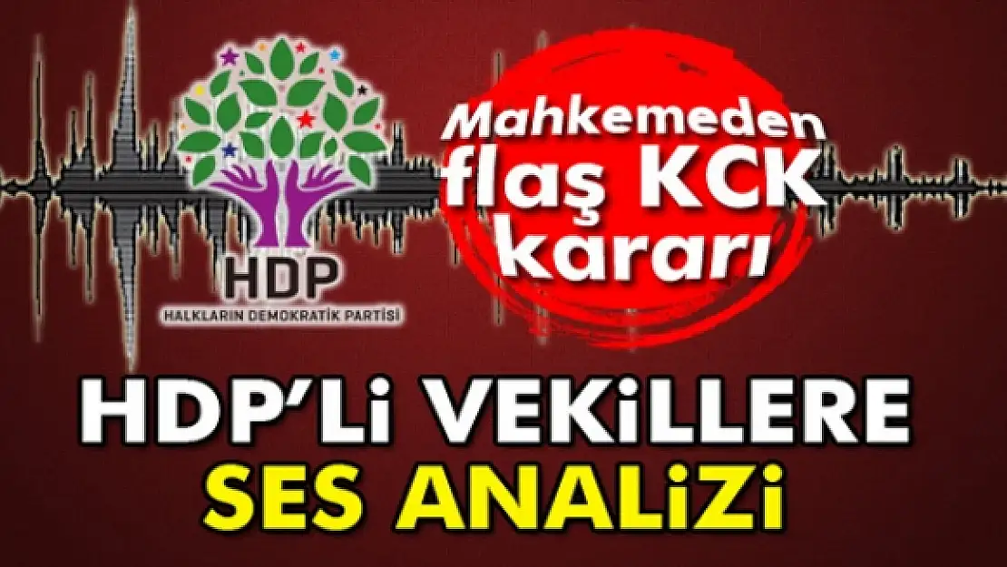 HDP'li vekillere ses analizi yapılacak