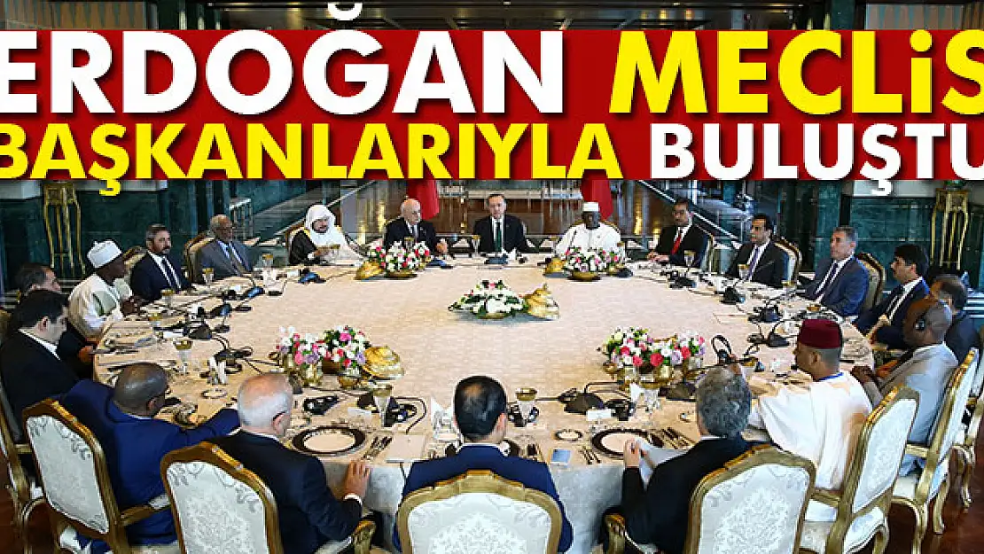 Cumhurbaşkanı Erdoğan, İSİPAB toplantısına katılan meclis başkanlarıyla buluştu