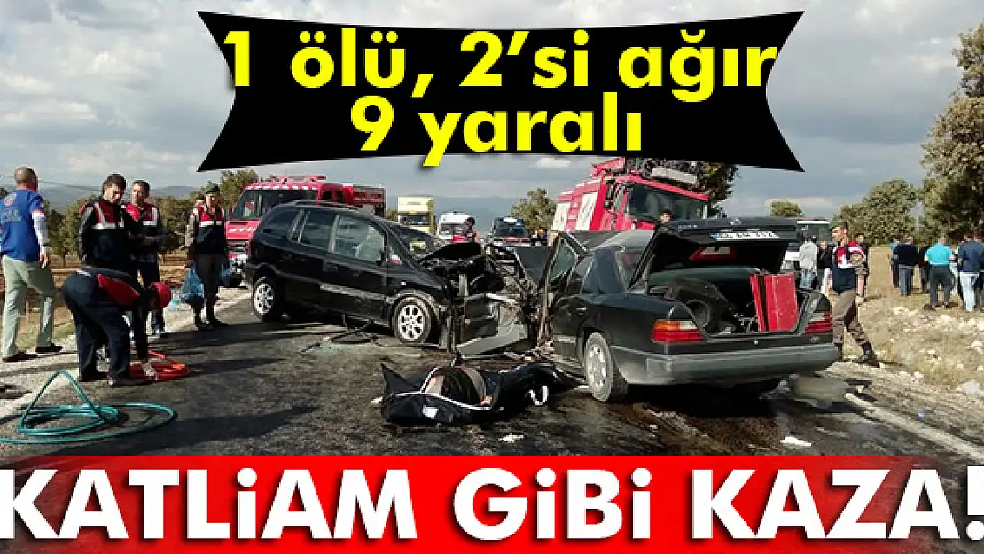 Uşakta trafik kazası 1 ölü, 9 yaralı