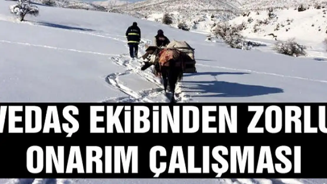 VEDAŞ ekibinden zorlu onarım çalışması