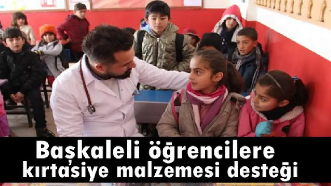 Başkaleli öğrencilere kırtasiye malzemesi desteği