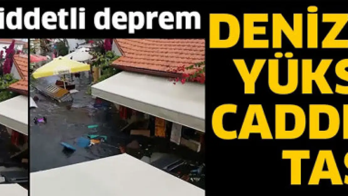 İzmir'de şiddetli deprem! Deniz suyu yükselip caddelere taştı