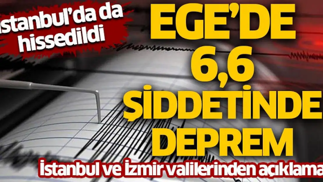 Ege'de şiddetli deprem! İstanbul başta olmak üzere tüm Marmara'da hissedildi