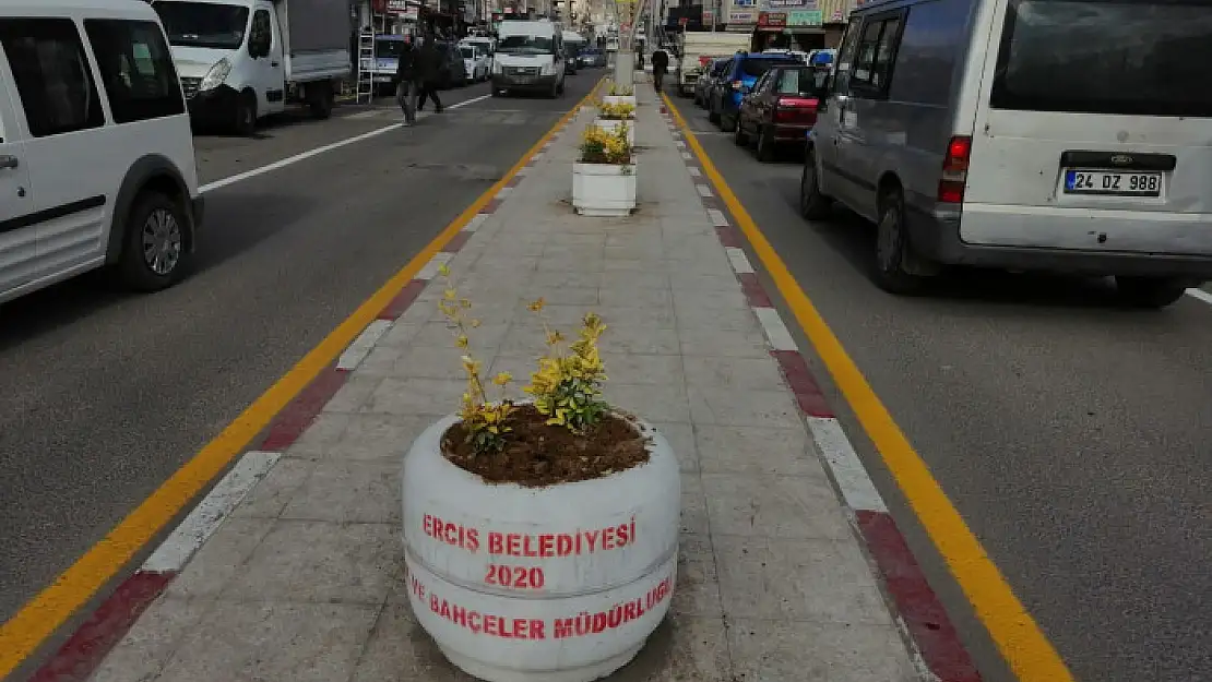 Erciş Belediyesinden caddelerde dekoratif çalışmalar