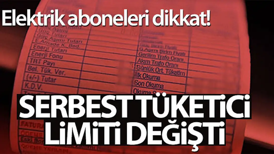 Elektrik faturası 75,11 lira veya üzerinde olan aboneler serbest tüketici olabilecek