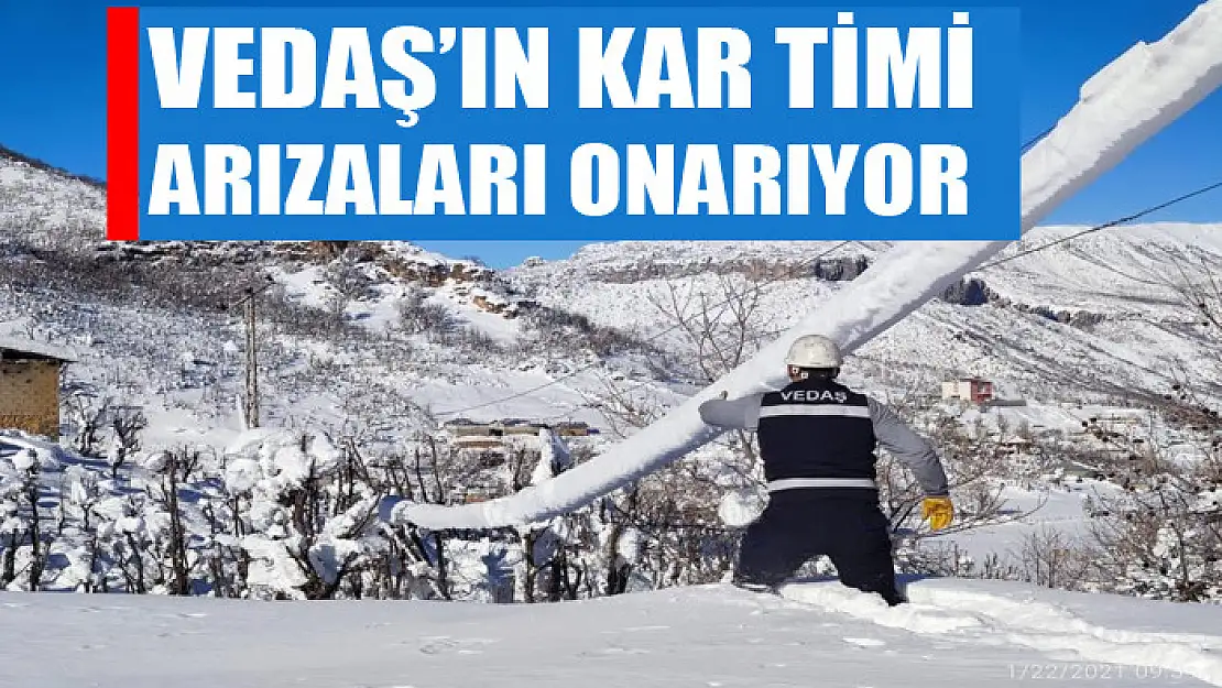 VEDAŞ'ın kar timi zorlu coğrafyada arızaları onarıyor