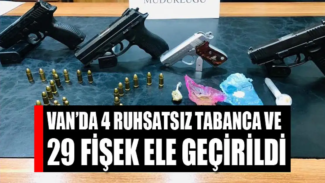 Van'da 4 ruhsatsız tabanca ve 29 fişek ele geçirildi