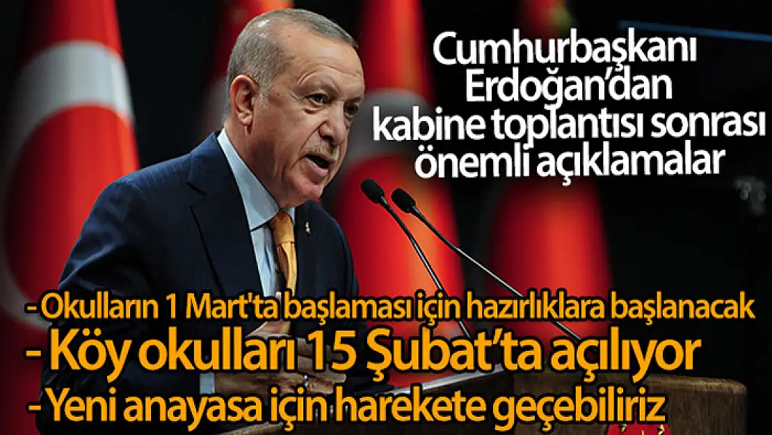 Cumhurbaşkanı Erdoğan'dan kabine toplantısı sonrası önemli açıklamalar!