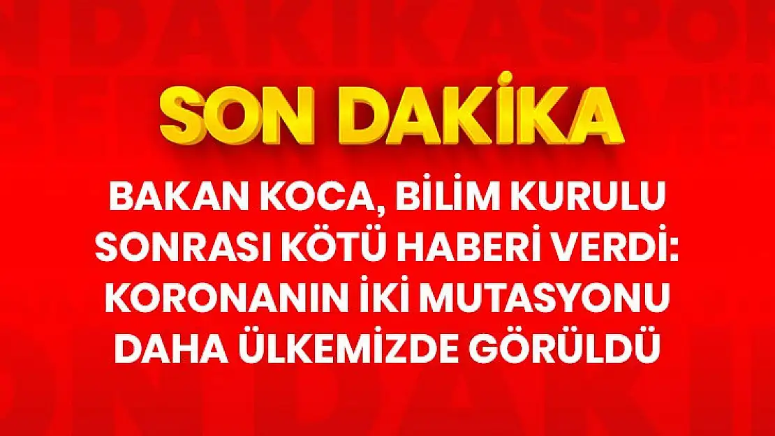 Son Dakika: Türkiye'de koronavirüsün Güney Afrika ve Brezilya mutasyonları da görüldü