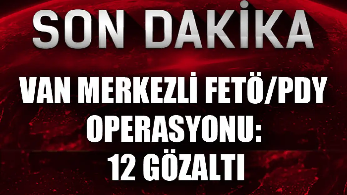 Van merkezli FETÖ/PDY operasyonu: 12 gözaltı