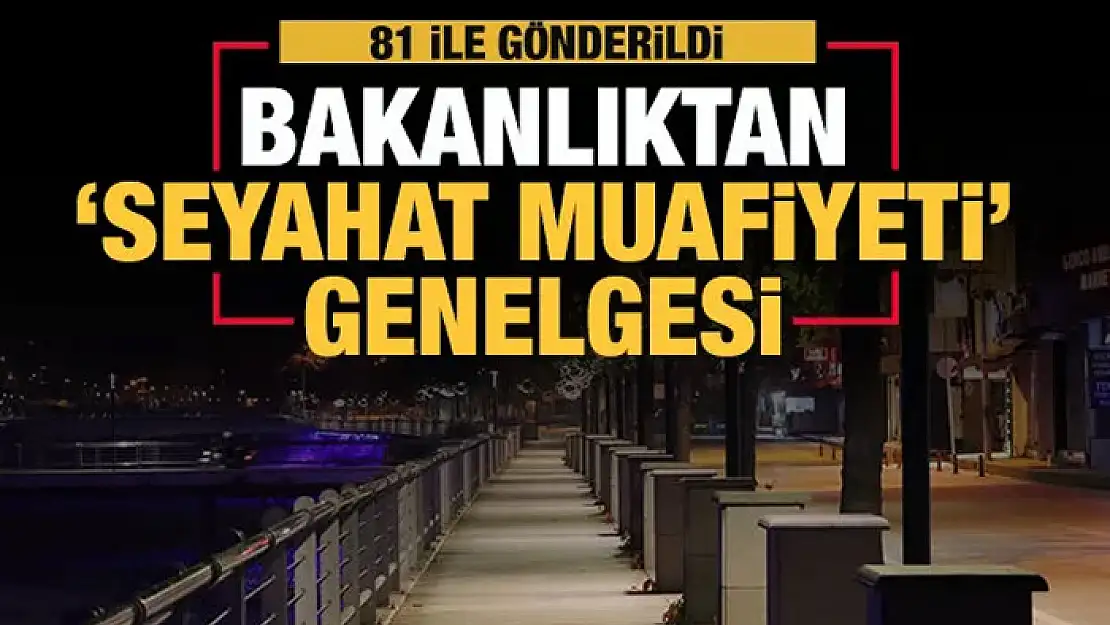  İçişleri Bakanlığı'ndan 81 ile 'seyahat muafiyeti' genelgesi