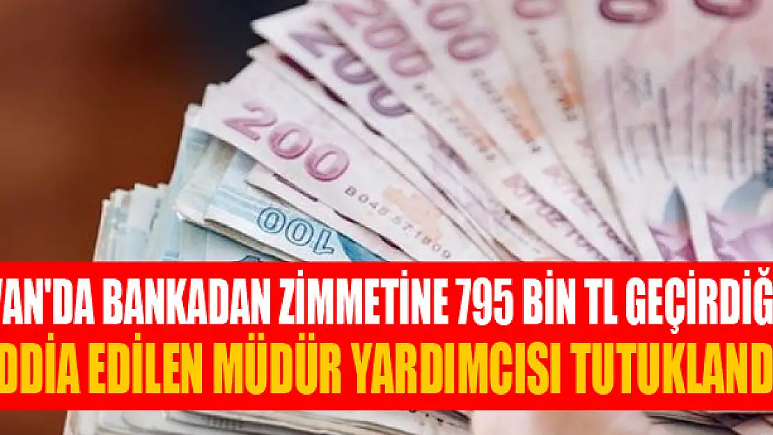 Van'da bankadan zimmetine 795 bin TL geçirdiği iddia edilen müdür yardımcısı tutuklandı