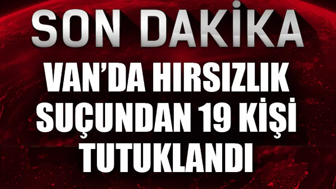 Van'da hırsızlık suçundan 19 kişi tutuklandı