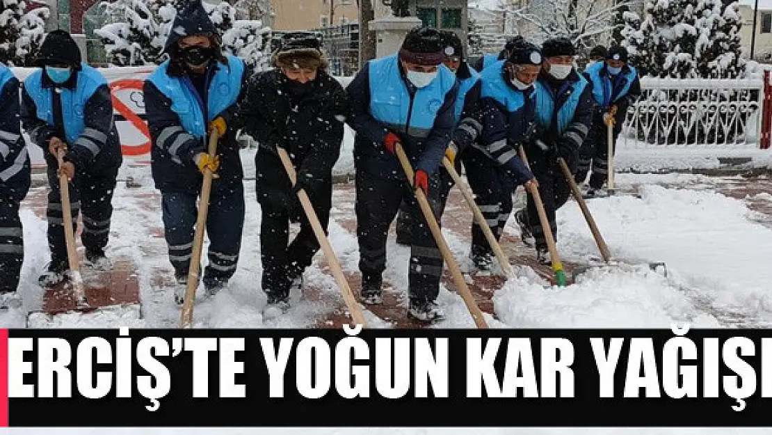 Erciş'te yoğun kar yağışı