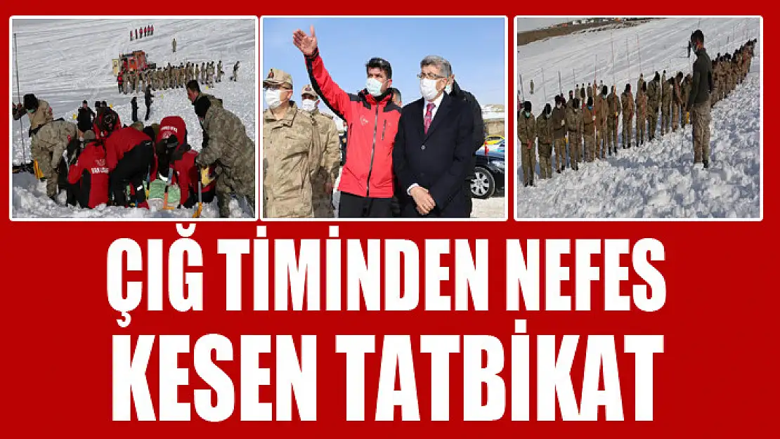 Çığ timinden nefes kesen tatbikat