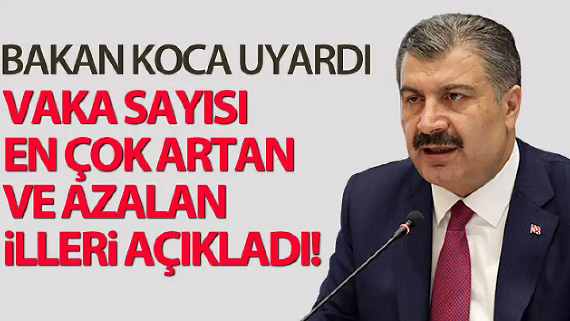 Bakan Koca vaka sayısı en çok azalan ve artan illeri açıkladı!