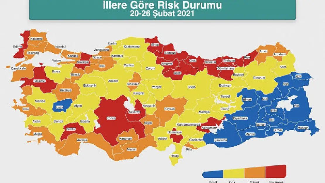 Bakan Koca, İllere Göre Risk Durumu haritasını paylaştı