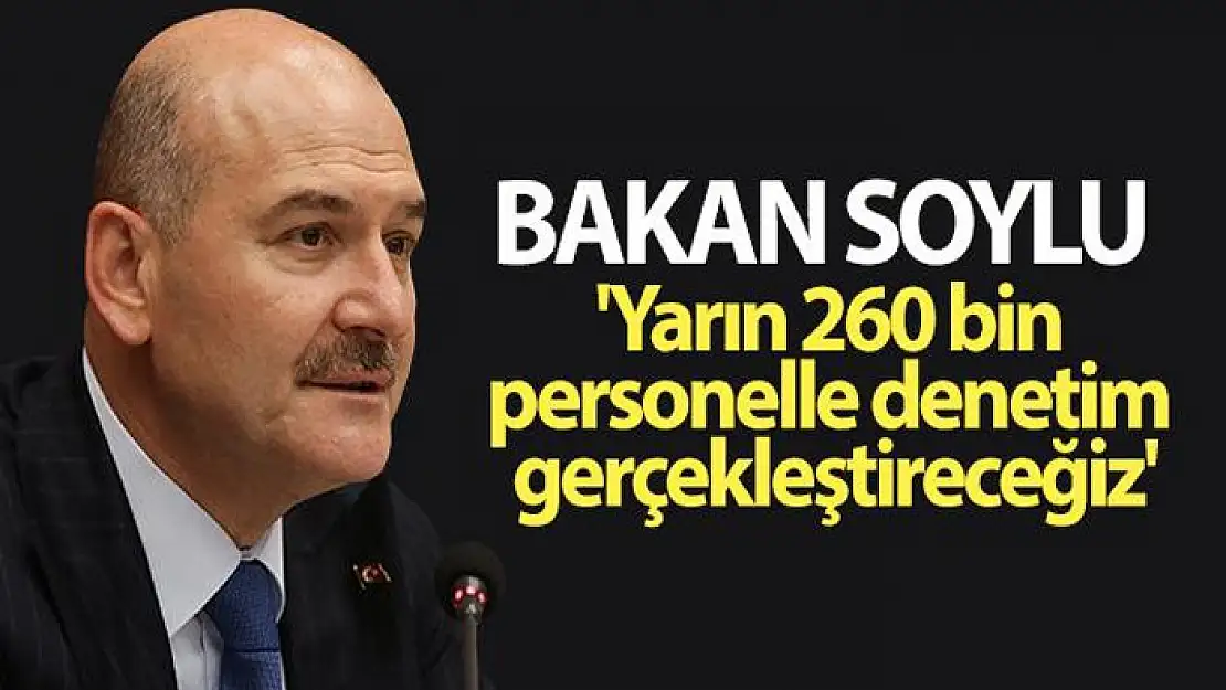 Bakan Soylu: 'Yarın 260 bin personelle denetim gerçekleştireceğiz'