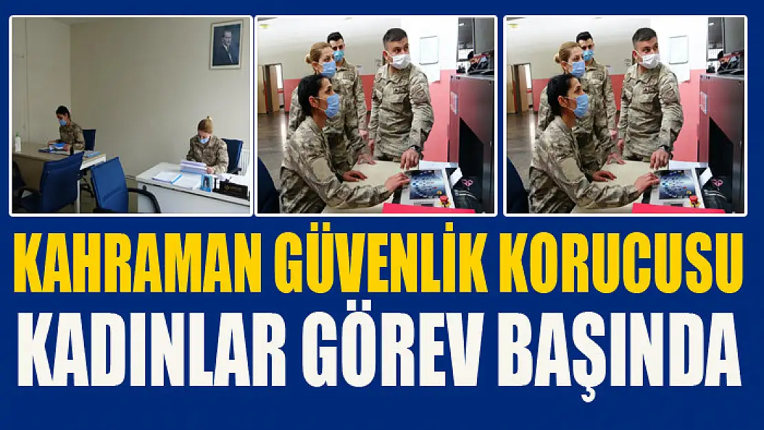 Kahraman güvenlik korucusu kadınlar görev başında