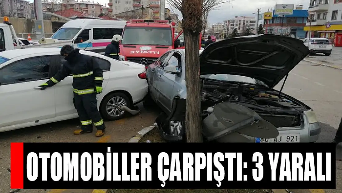 Otomobiller çarpıştı: 3 yaralı