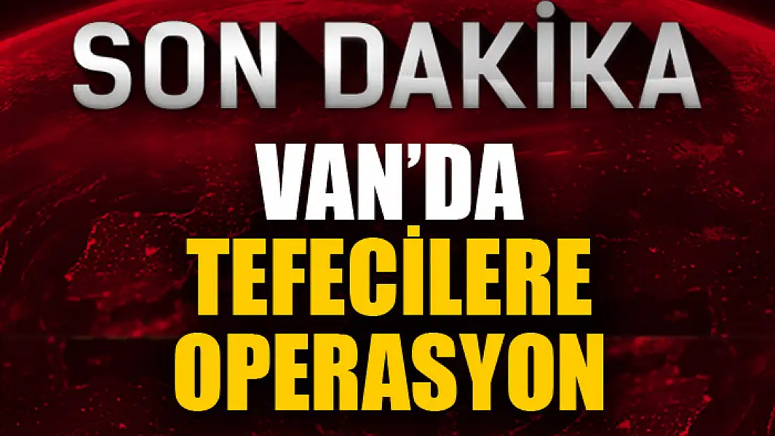 Van'da tefecilere operasyon