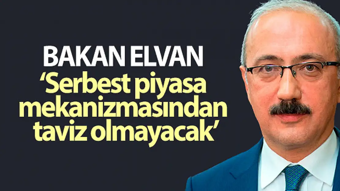 Bakan Elvan: Serbest piyasa mekanizmasından taviz olmayacak