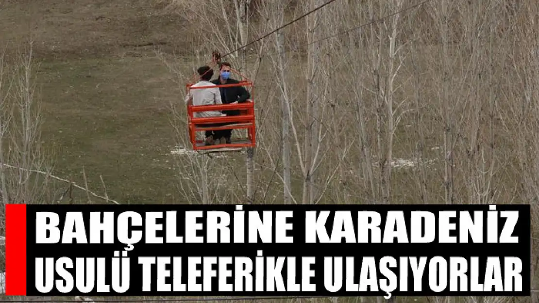 Bahçelerine Karadeniz usulü teleferikle ulaşıyorlar