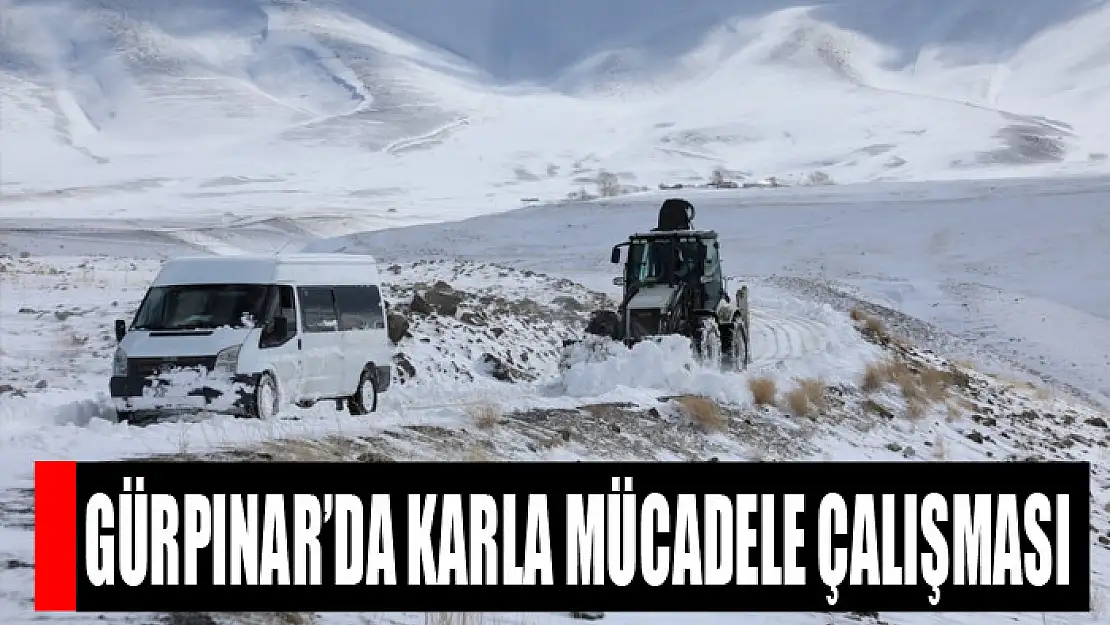 Gürpınar'da karla mücadele çalışması